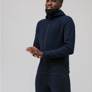 Rapha Navy Zip-Up Hoodie